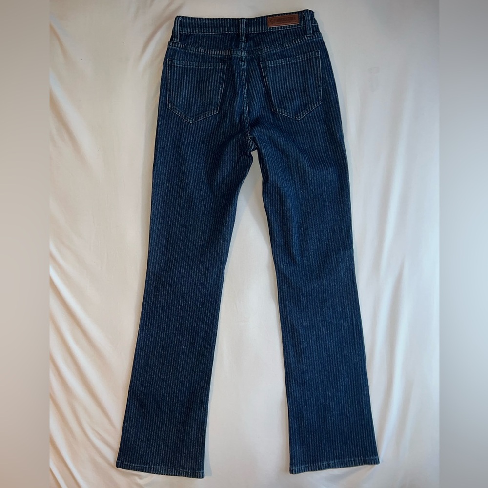 Rock&Roll Stripped Dark Blue Denim Bootcut Jeans - Picture 2 of 6